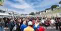 Crowd on starting grid at the motor sport event