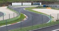 Double turn chicane asphalt track motor sport circuit high angle view Royalty Free Stock Photo