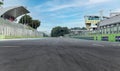 Motor sport circuit asphalt track starting line rear view