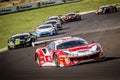 Vallelunga, Italy september 24 2017. Group of touring motorsport cars on track in action Royalty Free Stock Photo