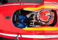 Vallelunga, Italy september 15 2019. Racing car driver in cockpit high angle view