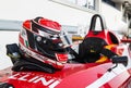 Vallelunga, Italy september 15 2019. Racing car driver helmet close up