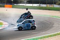 Vallelunga, Italy september 15 2019. Racing car flipping somersault big crash