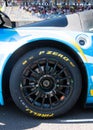 Vallelunga, Italy september 14 2019. Close up of Pirelli racing tire on car