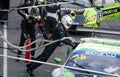 Safety equipment during pit stop endurance race, mechanic and fireman