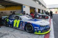 American festival of Rome. Euro Nascar cars aligned in circuit pit lane with mechanics