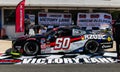 American festival of Rome. Ford Mustang winner car parked at race podium on victory