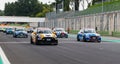 Mini Cooper cars racing starting grid first row pole position race start