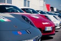 Vallelunga, Rome, Italy september 8 2018, Row of Porsche car in Royalty Free Stock Photo