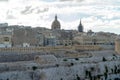 Valletta castle walls fortress with cloudy skies