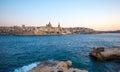 Valletta citiscape with bay rocky coast Malta Royalty Free Stock Photo