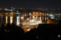 Valletta harbor at night