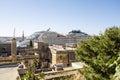 a large cruise ship glimpsed in Valletta, Malta