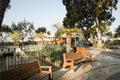 Valletta, Malta, August 2019. Rest area in the upper gardens on the city wall.