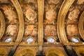 Bible stories on frescoes of the 16th century St John`s Cathedral dome, historical Roman Catholic church