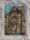 Maltese stamp showing Lunzjata Valley Gate in Victoria Royalty Free Stock Photo