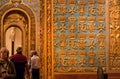 Decoration interior with symbols and ornate of the 16th century St John`s Co-Cathedral, famous Roman Catholic church Royalty Free Stock Photo