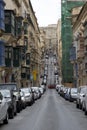 VALLETTA, MALTA - JAN 14, 2014: panoramic view of Old bakery street in Valletta in Malta, Mediterranean sea, jul 6, 2019. Panorami