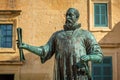 Valletta, Malta - January 11, 2019: Statue of Jean de Valette in the city center of Valletta, the capital of Malta