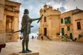 Valletta, Malta - January 11, 2019: Statue of Jean de Valette in the city center of Valletta, the capital of Malta