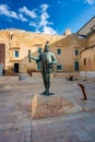 Valletta, Malta - January 11, 2019: Statue of Jean de Valette in the city center of Valletta, the capital of Malta