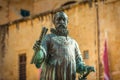 Valletta, Malta - January 11, 2019: Statue of Jean de Valette in the city center of Valletta, the capital of Malta