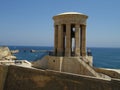 VALLETTA, MALTA - Jul 14, 2013: The Siege Bell memorial, located in Valletta, at the entrance of the Grand Harbour Royalty Free Stock Photo