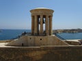 VALLETTA, MALTA - Jul 14, 2013: The Siege Bell memorial, located in Valletta, at the entrance of the Grand Harbour Royalty Free Stock Photo