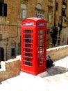 Valletta, Malta - 18 Jul 2011: The telephone booth in Valletta, Malta Royalty Free Stock Photo
