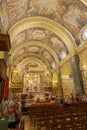 Interiour of the beautiful catholic church Saint John in Valletta