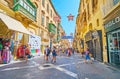 Central street of Valletta, Malta