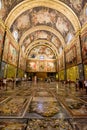 Nave and tombstones in Valletta Cathedral, Malta