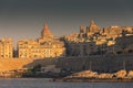 Valletta, Malta, 22 May 2022 : Beautiful view of Valletta skyline at sunset, view from Sliema Royalty Free Stock Photo
