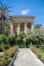 Valletta, Malta - May 9, 2017: Upper Barrakka Gardens and monument dedicated to Alexander Ball. Royalty Free Stock Photo