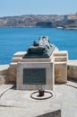 Valletta, Malta - May 9, 2017: War Siege Memorial next to Siege Bell War Memorial.