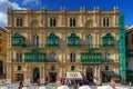 VALLETTA, MALTA - NOVEMBER 12, 2018 - Typical Maltese covered balconies