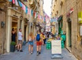 Valletta, Malta, October 19, 2017: picturesque narrow street and