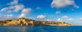 Valletta, Malta - Panoramic skyline view of the capital city of Malta with Grand Harbor Royalty Free Stock Photo