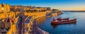 Valletta, Malta - Panoramic skyline view of Valletta and the Grand Harbor