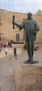Valletta, Malta - September 24, 2025: De Vallette Monument at Jean de Valette square, the very same grandmaster that ordered the Royalty Free Stock Photo