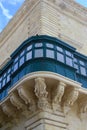 Detail of a traditional balcony, Palacio del Gran Maestre, La Valeta, isla de Malta Royalty Free Stock Photo