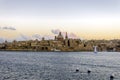 Valletta , Malta , view before sunset Royalty Free Stock Photo