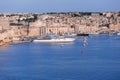 Valletta Skyline with luxury super yacht