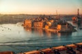 Valletta town at sunrise