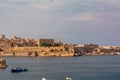 Valletta waterfront buildings seen from across the Grand Harbour