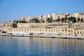 Valletta waterfront buildings and harbour, Malta.