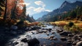 Valley Autumn Splendor Realistic Landscape Shot With Canon Eos-1d X Mark Iii