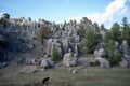 Valley with beautiful rock formations under blue sky. Royalty Free Stock Photo