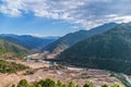 Valley in Bhutan near Punakha during winter time Royalty Free Stock Photo