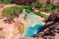 Valley of the blue water Havasu falls, Grand Canyon, Arizona Royalty Free Stock Photo